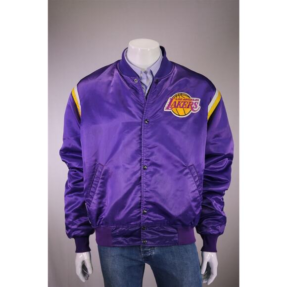 Los Angeles Lakers Vintage 80s Starter Satin Jacket Purple Pro Line XXL - Picture 2 of 11